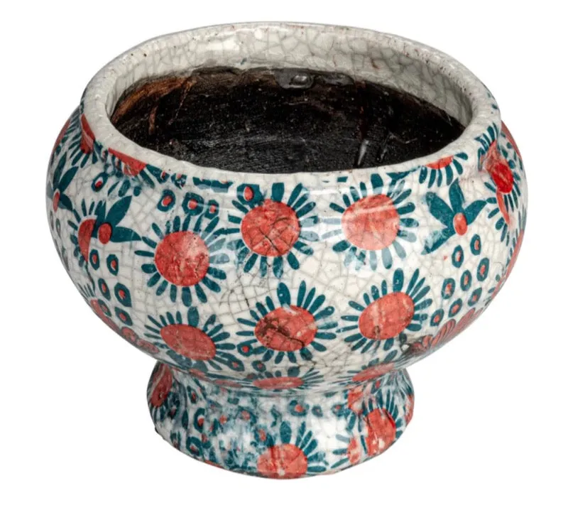 Vibrant Floral Terracotta Planter