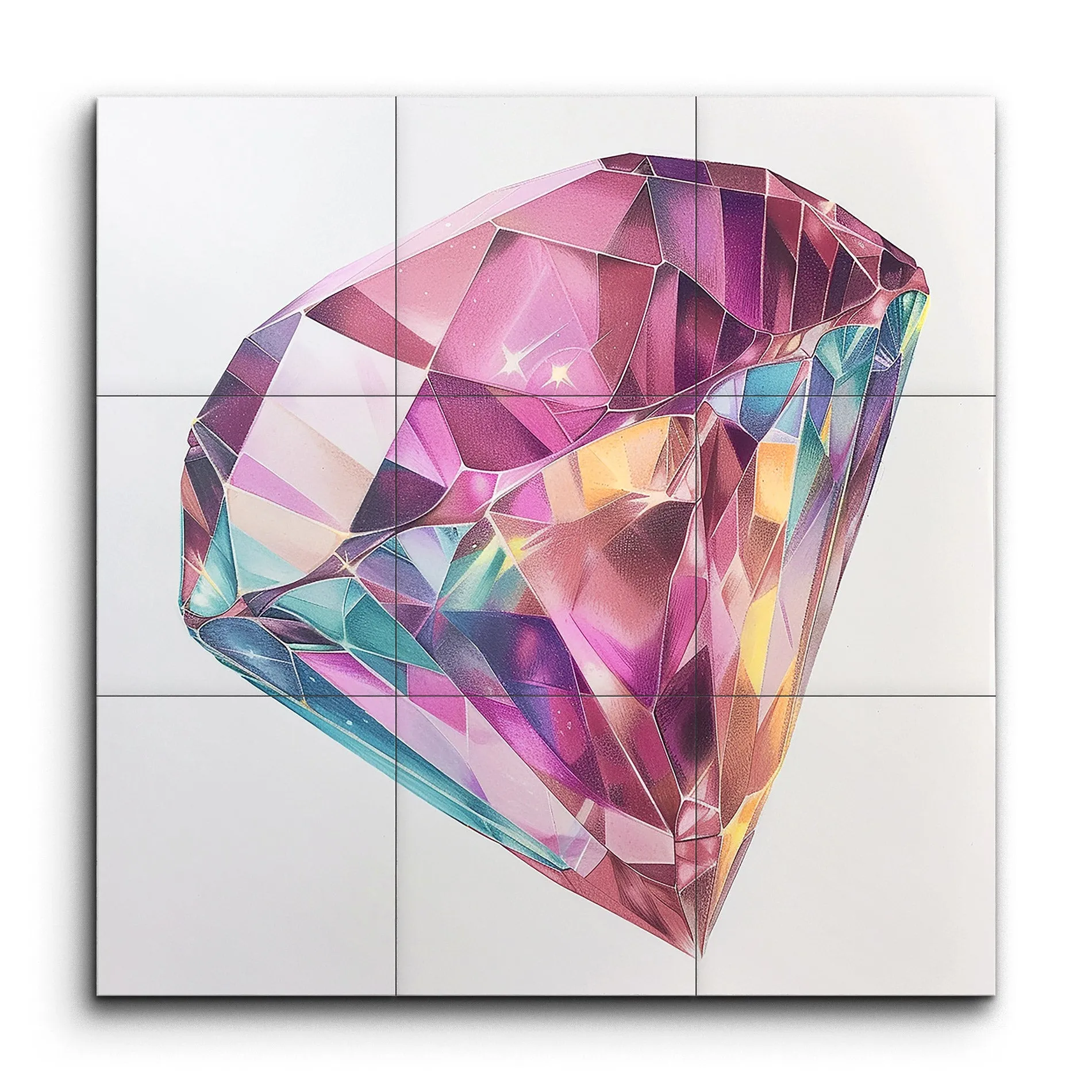 Vibrant Geometric Gemstone Art