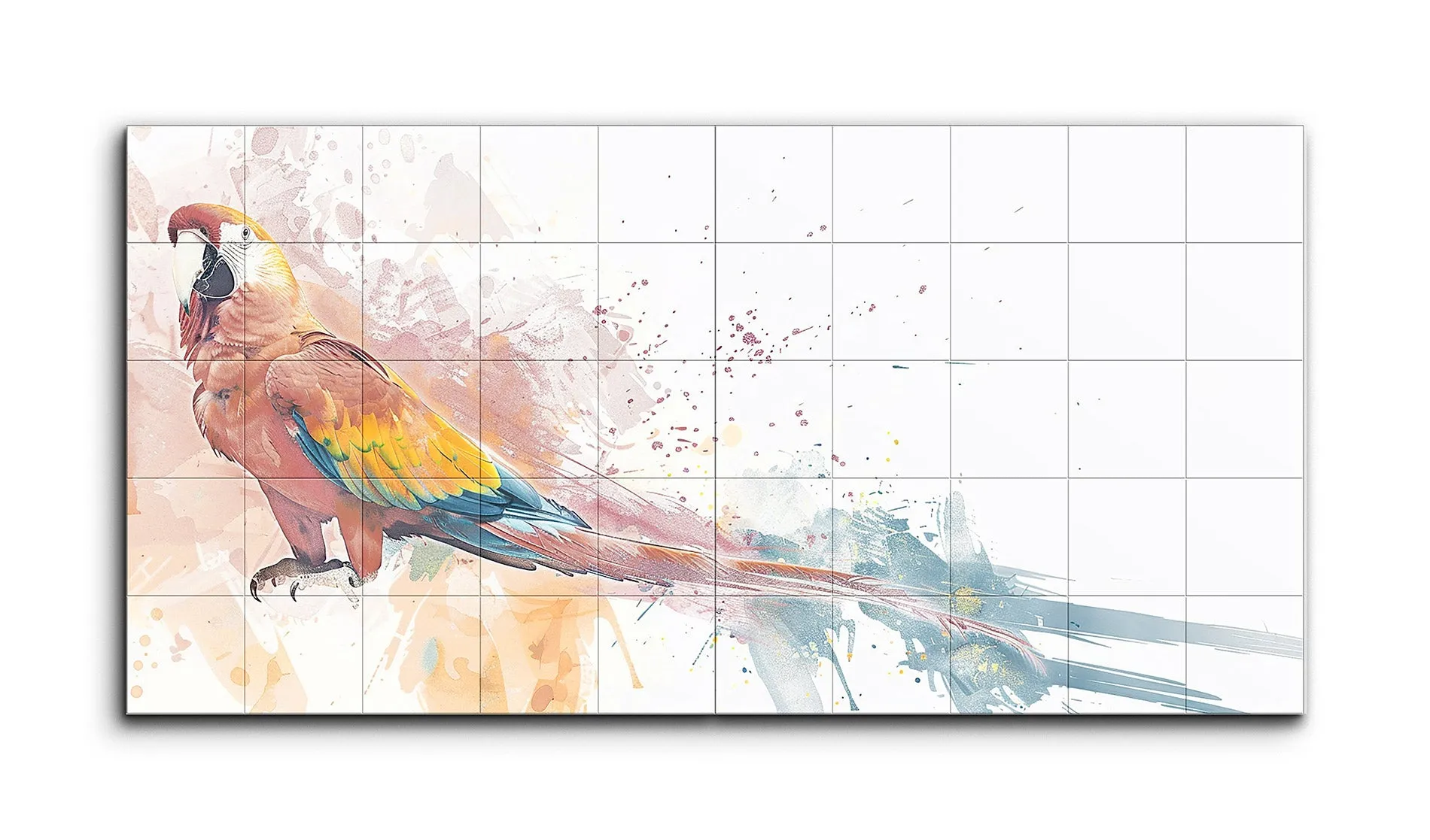 Vibrant Parrot in Abstract Flight