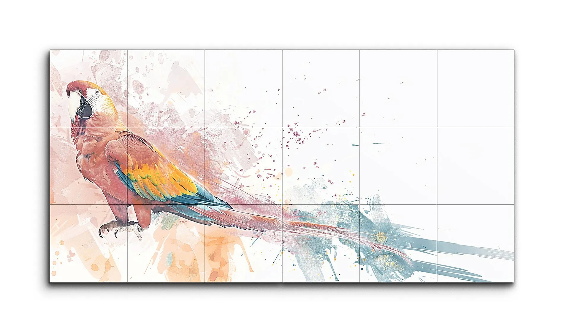 Vibrant Parrot in Abstract Flight