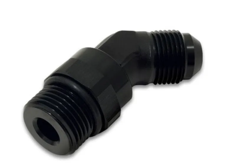 Vibrant Performance 45 Degree 8 AN Male to 8 AN Male O-Ring Adapter - Swivel - Black