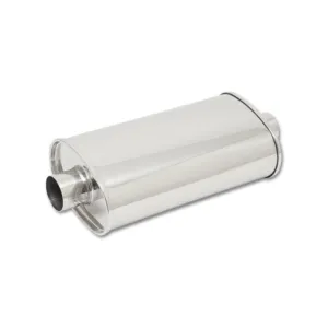 Vibrant Performance Streetpower Muffler - 2-1/2 in Center Inlet - 2-1/2 in Center Outlet - 5 x 9 in Oval Body - 20 in Long - Polished - Universal