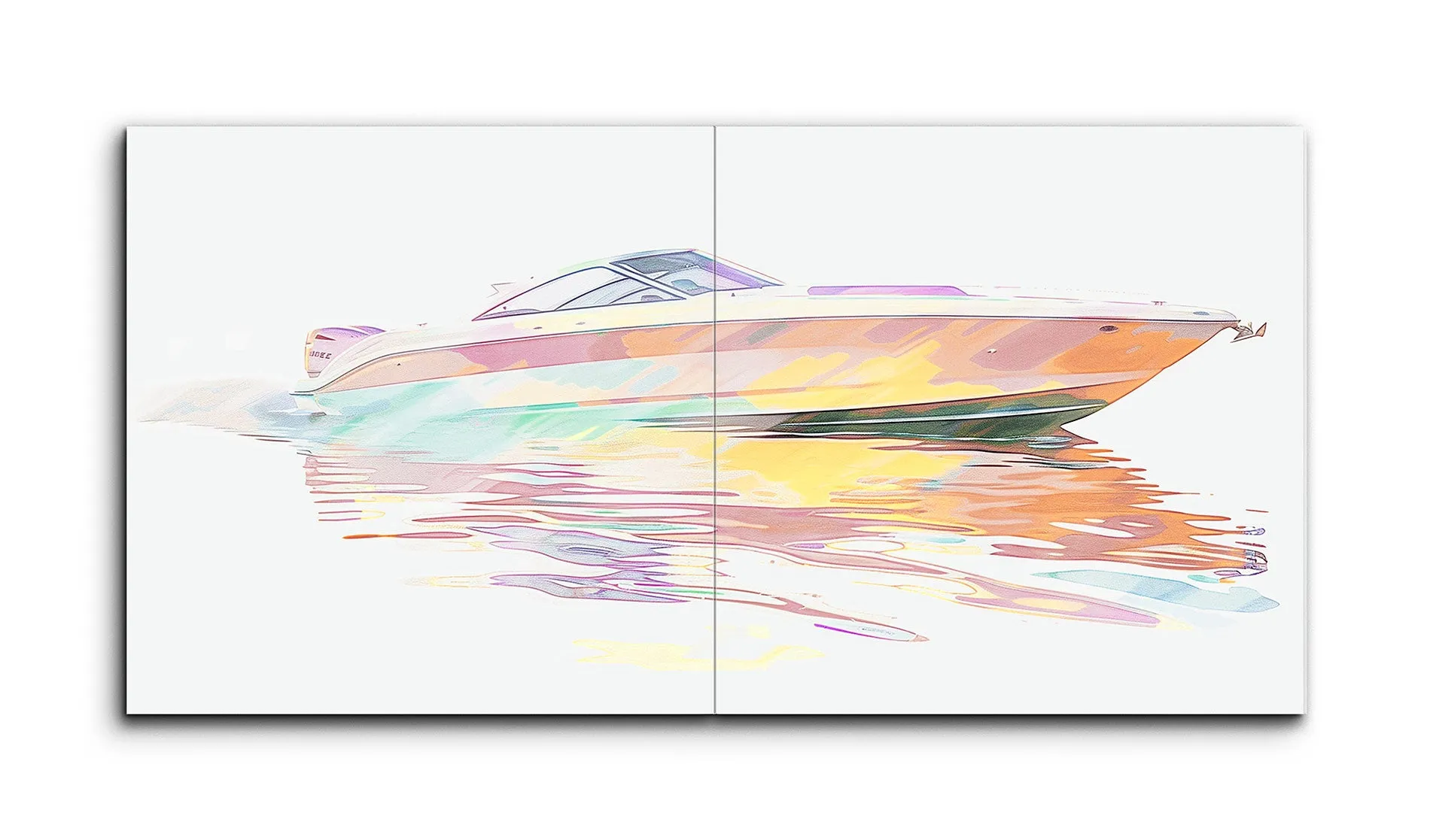 Vibrant Speedboat Symphony in Pastel