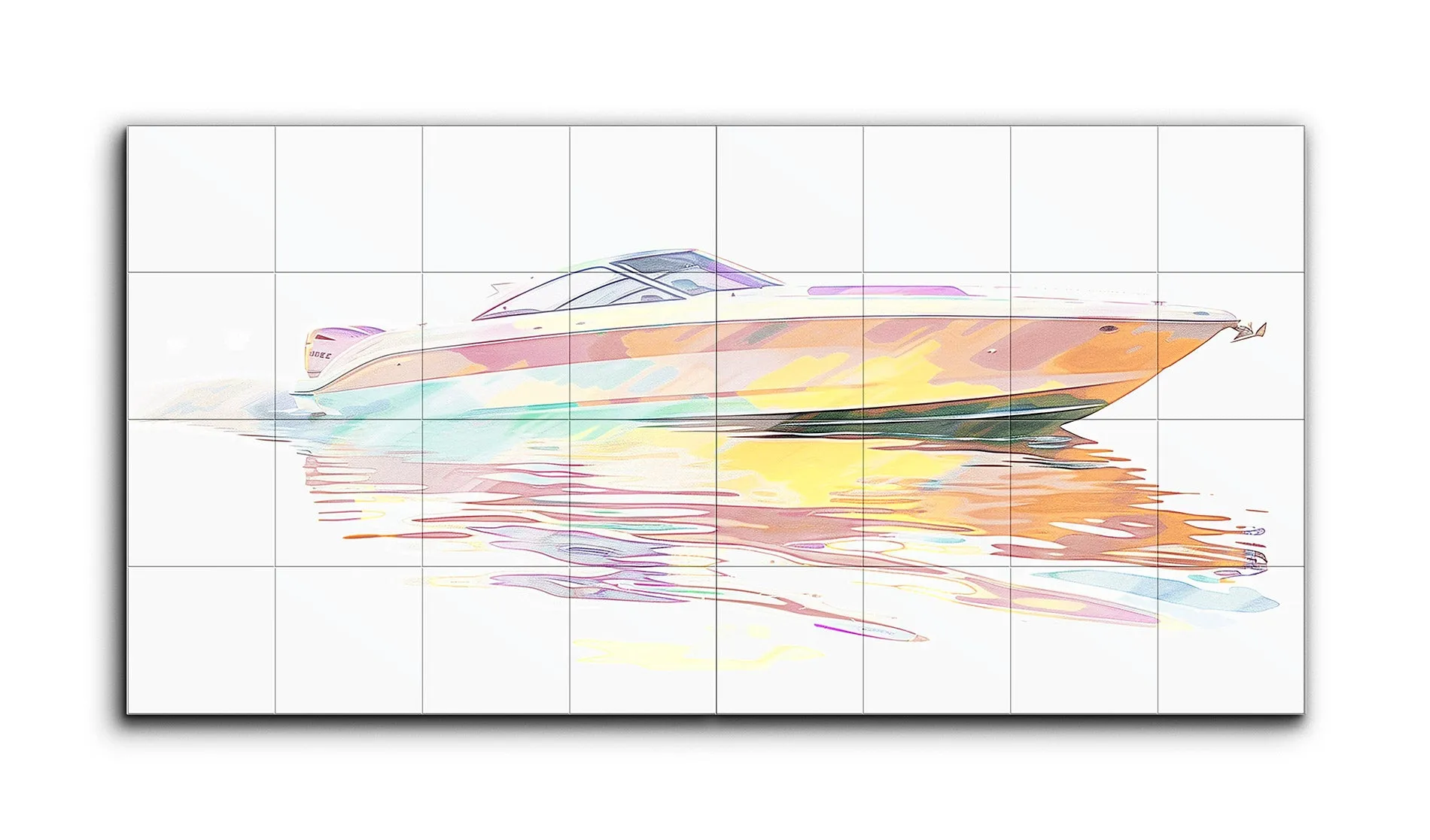 Vibrant Speedboat Symphony in Pastel