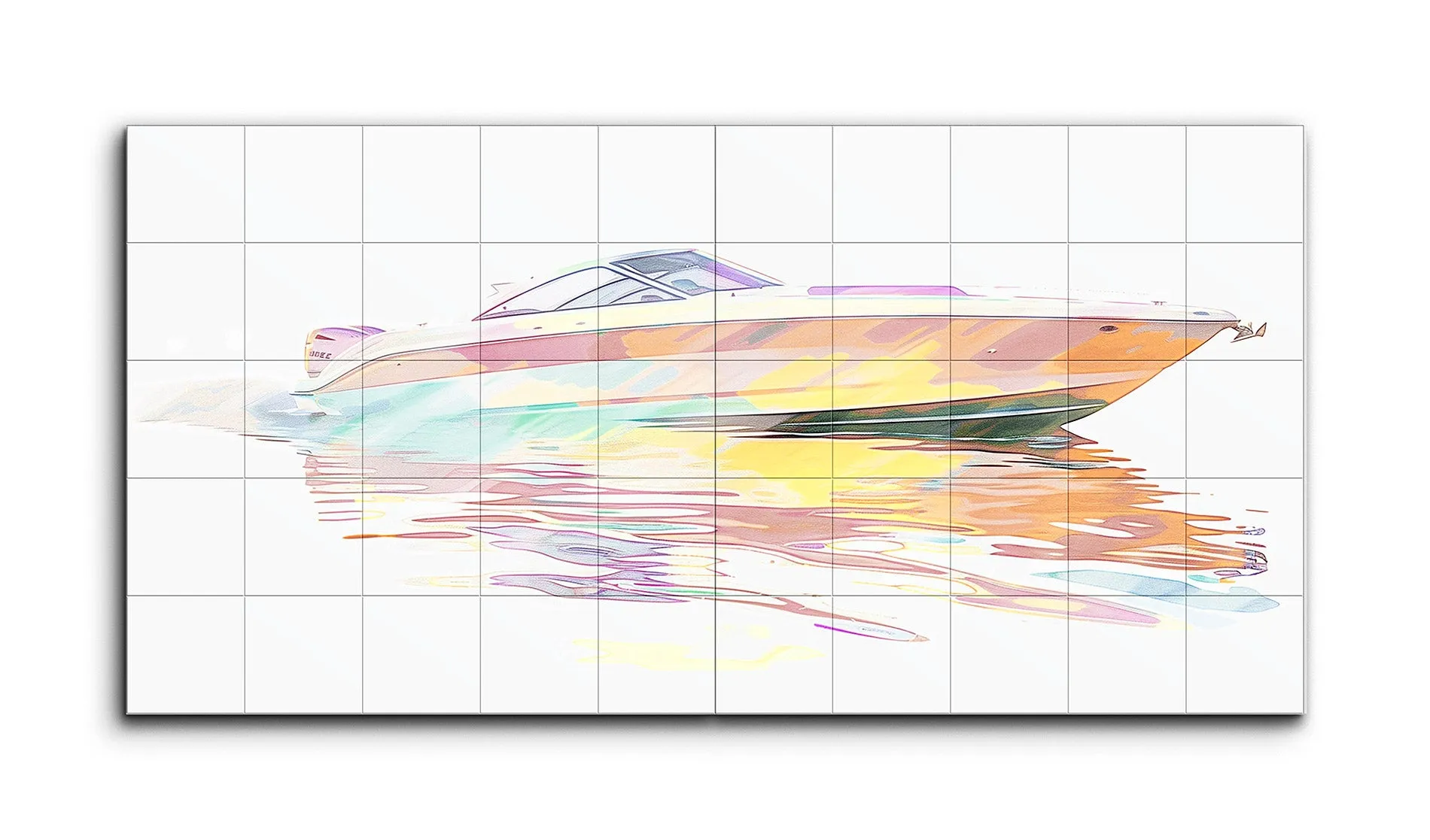 Vibrant Speedboat Symphony in Pastel