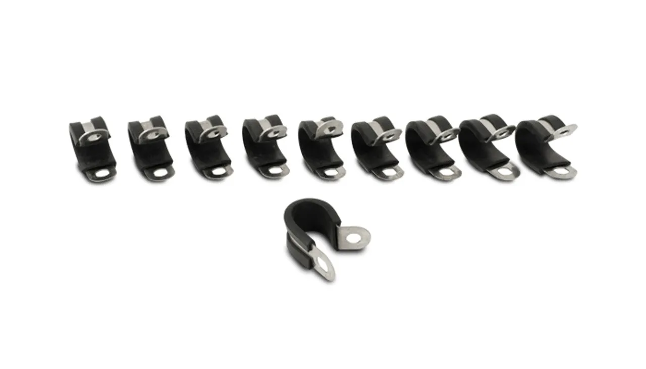Vibrant Stainless Steel Cushion P-Clamp for 0.50" O.D. hose - Pack of 10  - 17192