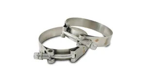 Vibrant Stainless Steel T-Bolt Clamps (Pack of 2) - For 1.50" Pipe - Clamp Range: 1.73"-1.95"  - 2789