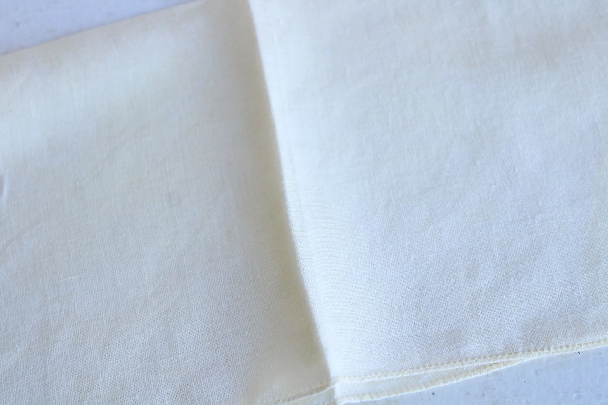 Vintage 1960s Handkerchief, Yellow Linen Hankie