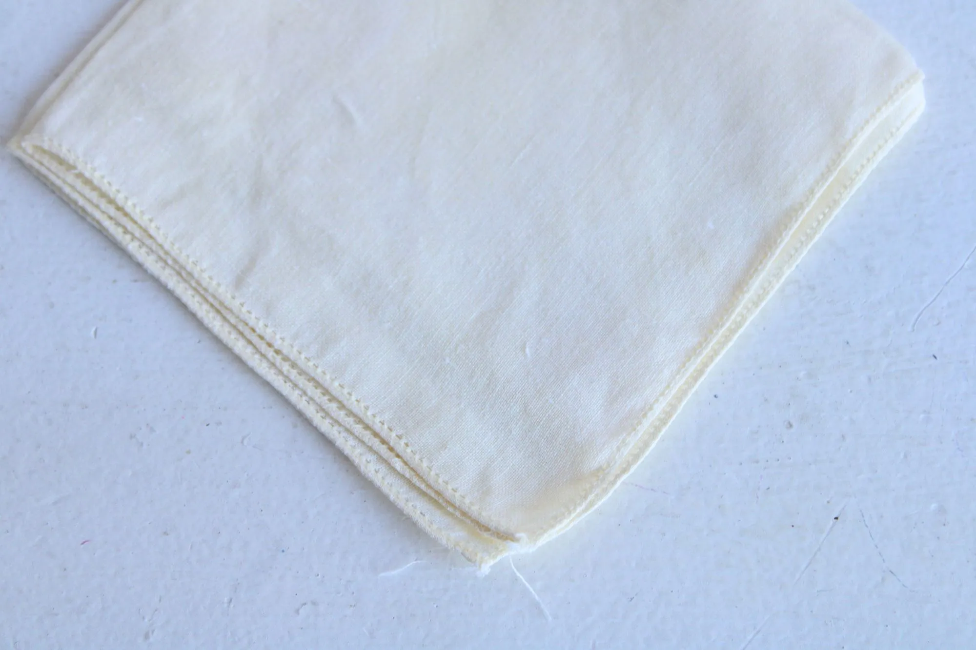 Vintage 1960s Handkerchief, Yellow Linen Hankie