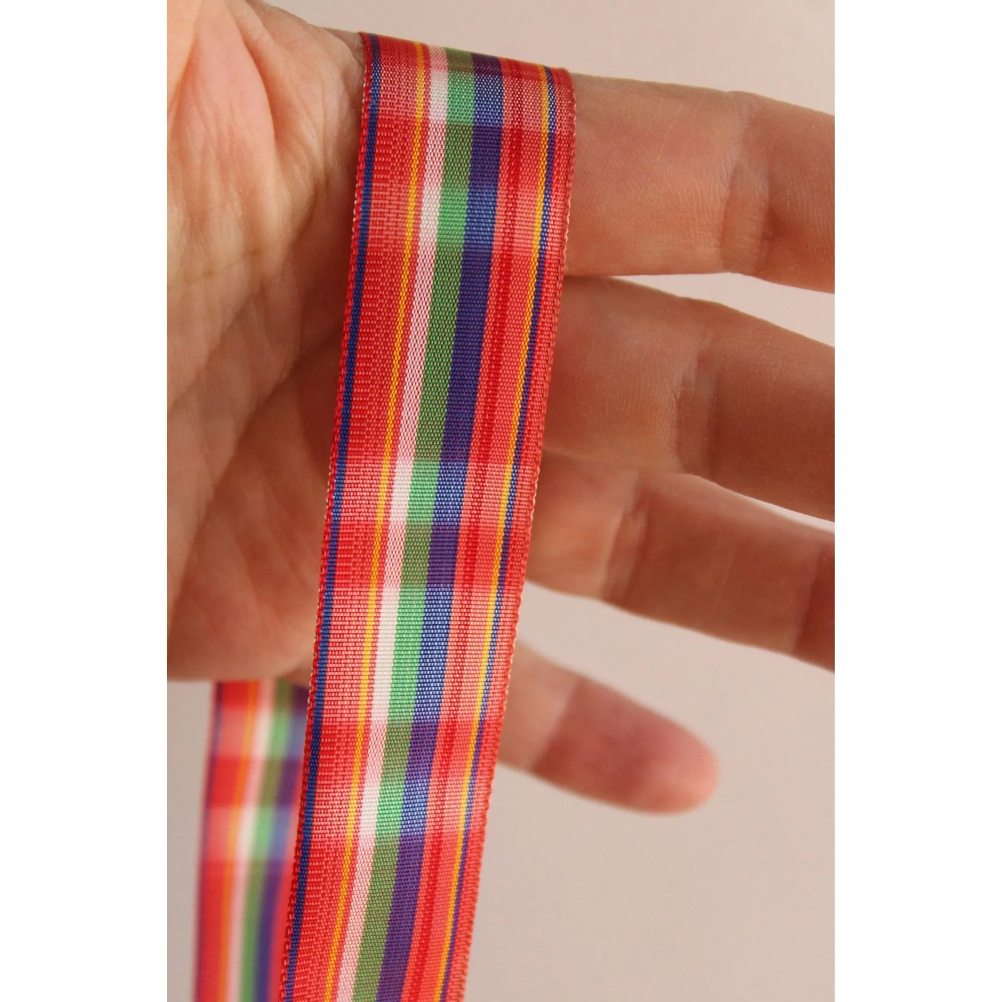 Vintage 1970s Ribbon Trim in Plaid 7/8", 2 Yards