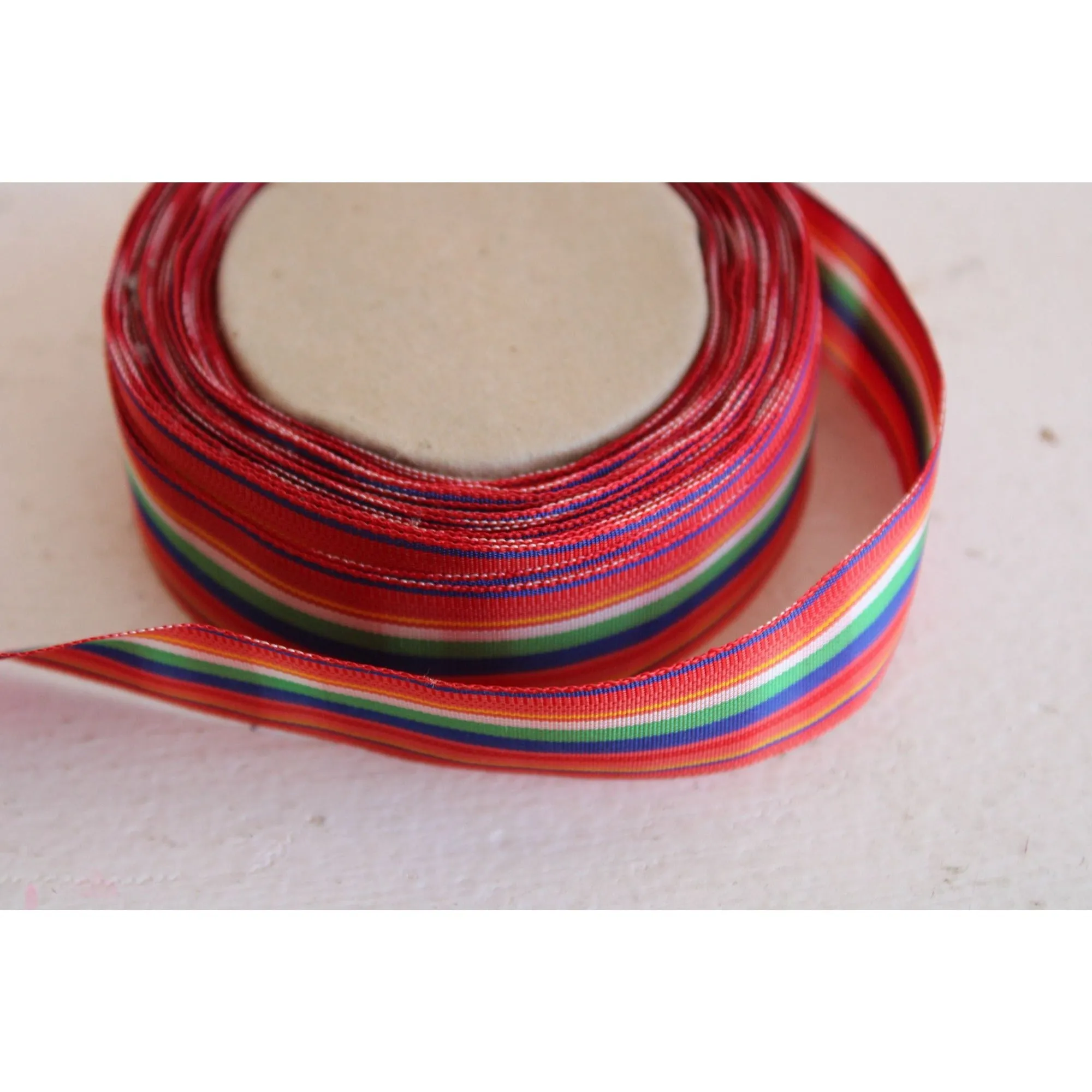 Vintage 1970s Ribbon Trim in Plaid 7/8", 2 Yards