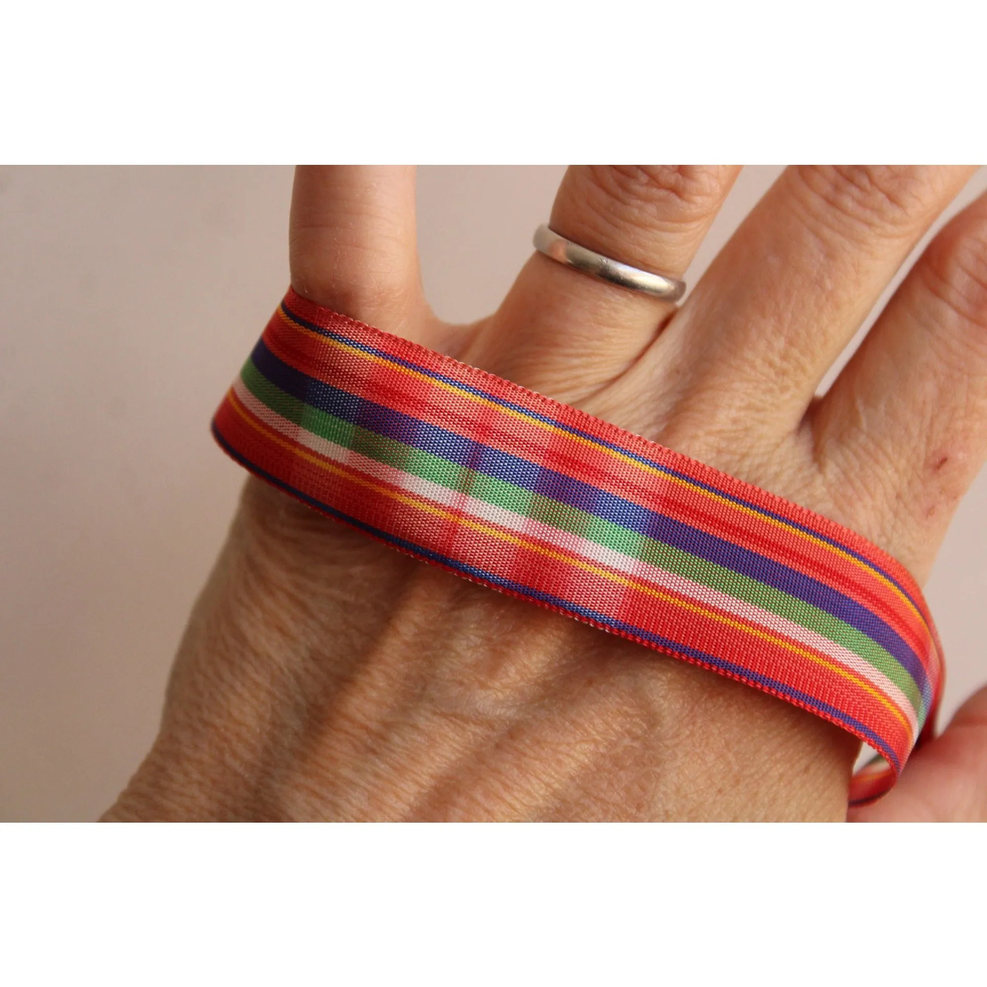 Vintage 1970s Ribbon Trim in Plaid 7/8", 2 Yards