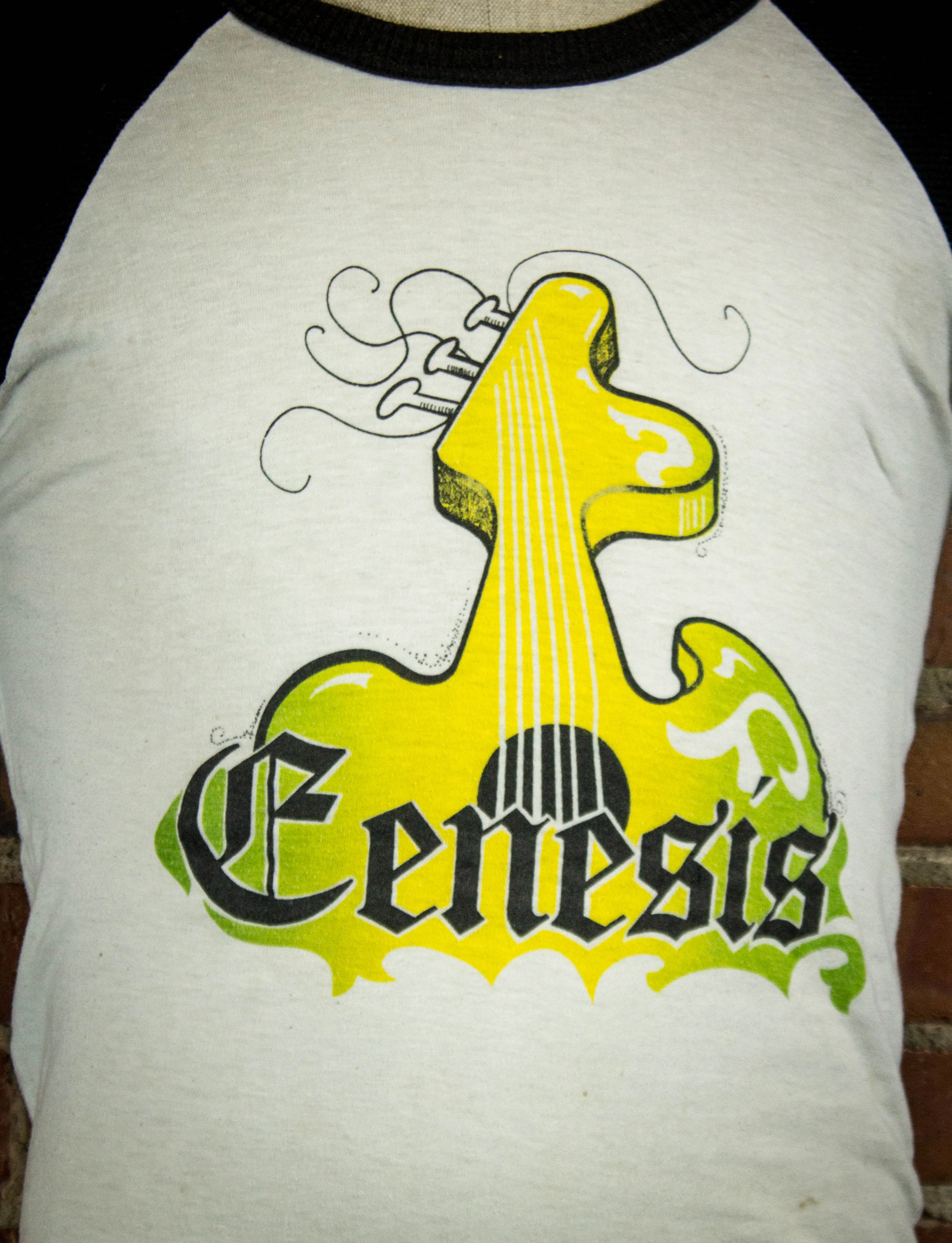 Vintage 70s Genesis 2 Sided Concert T Shirt With Ribbed Sleeves M