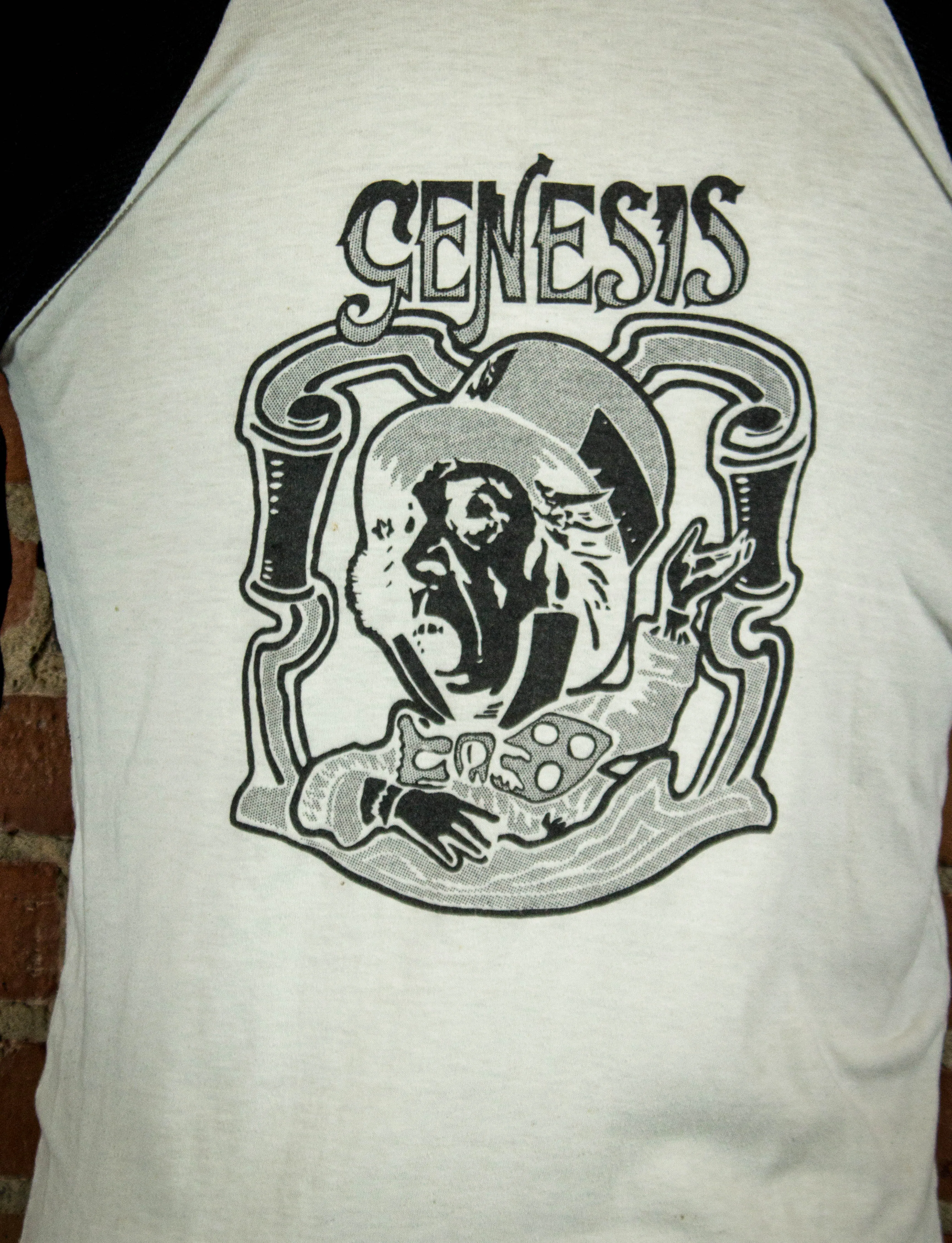 Vintage 70s Genesis 2 Sided Concert T Shirt With Ribbed Sleeves M