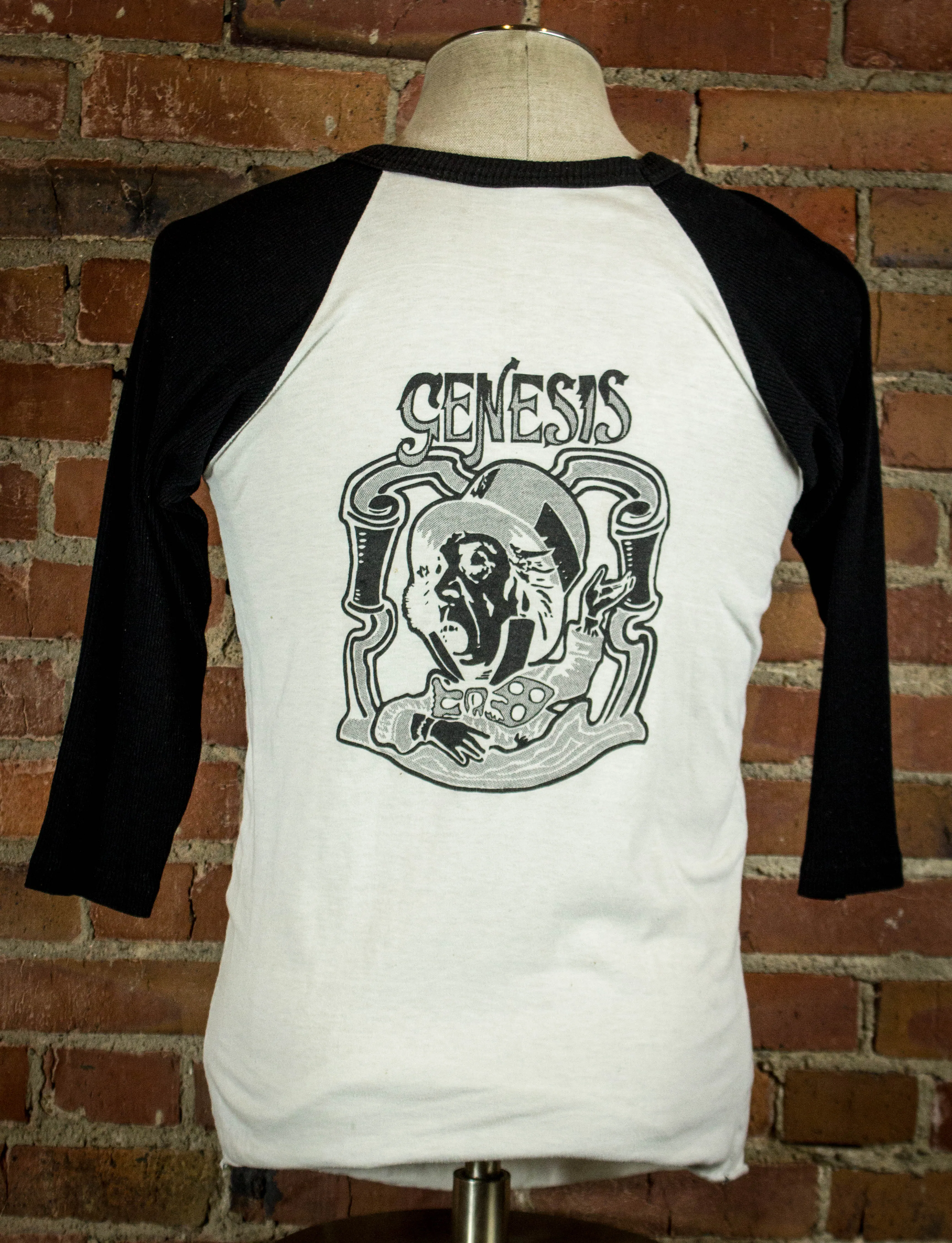 Vintage 70s Genesis 2 Sided Concert T Shirt With Ribbed Sleeves M