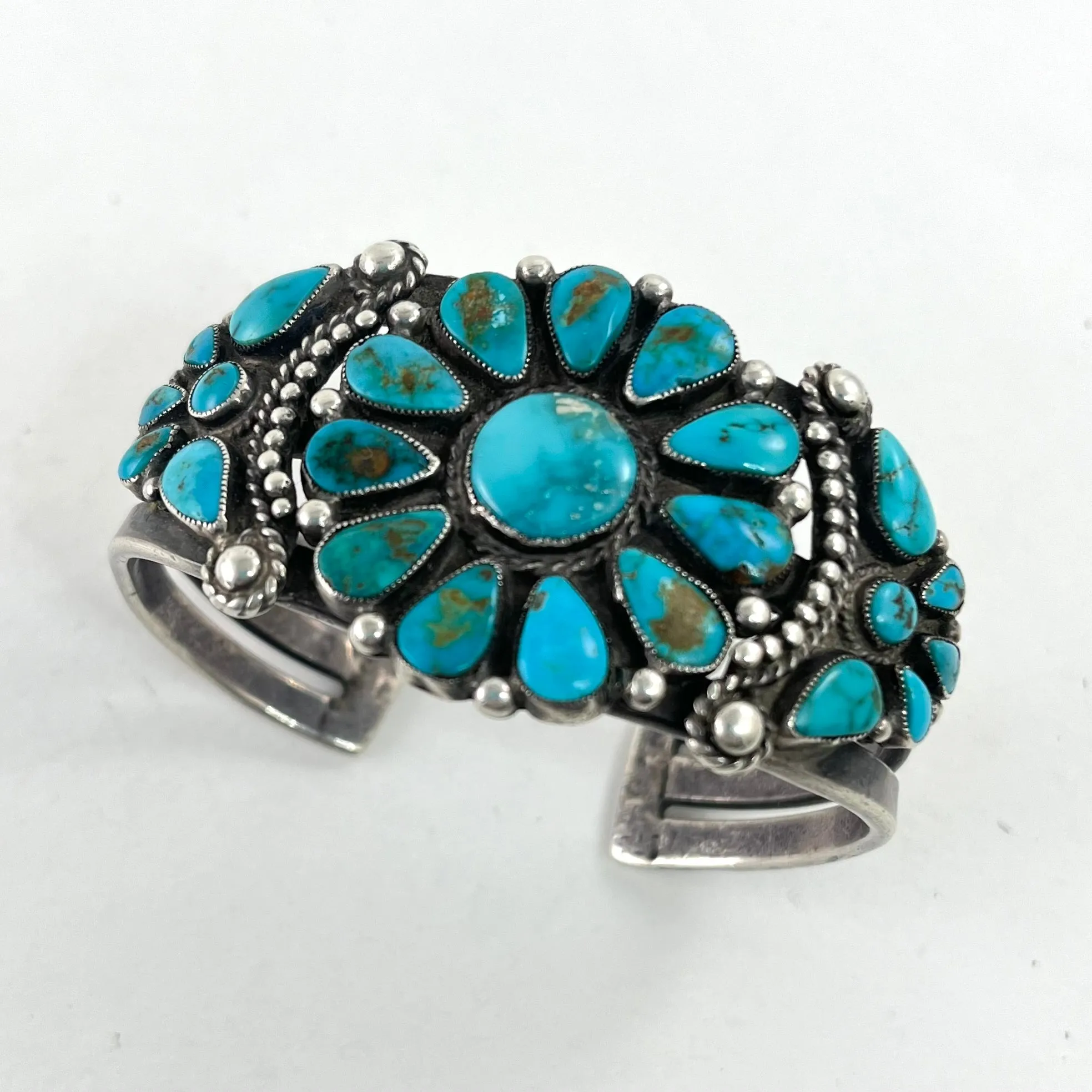 Vintage Blue Gem Cluster Bracelet