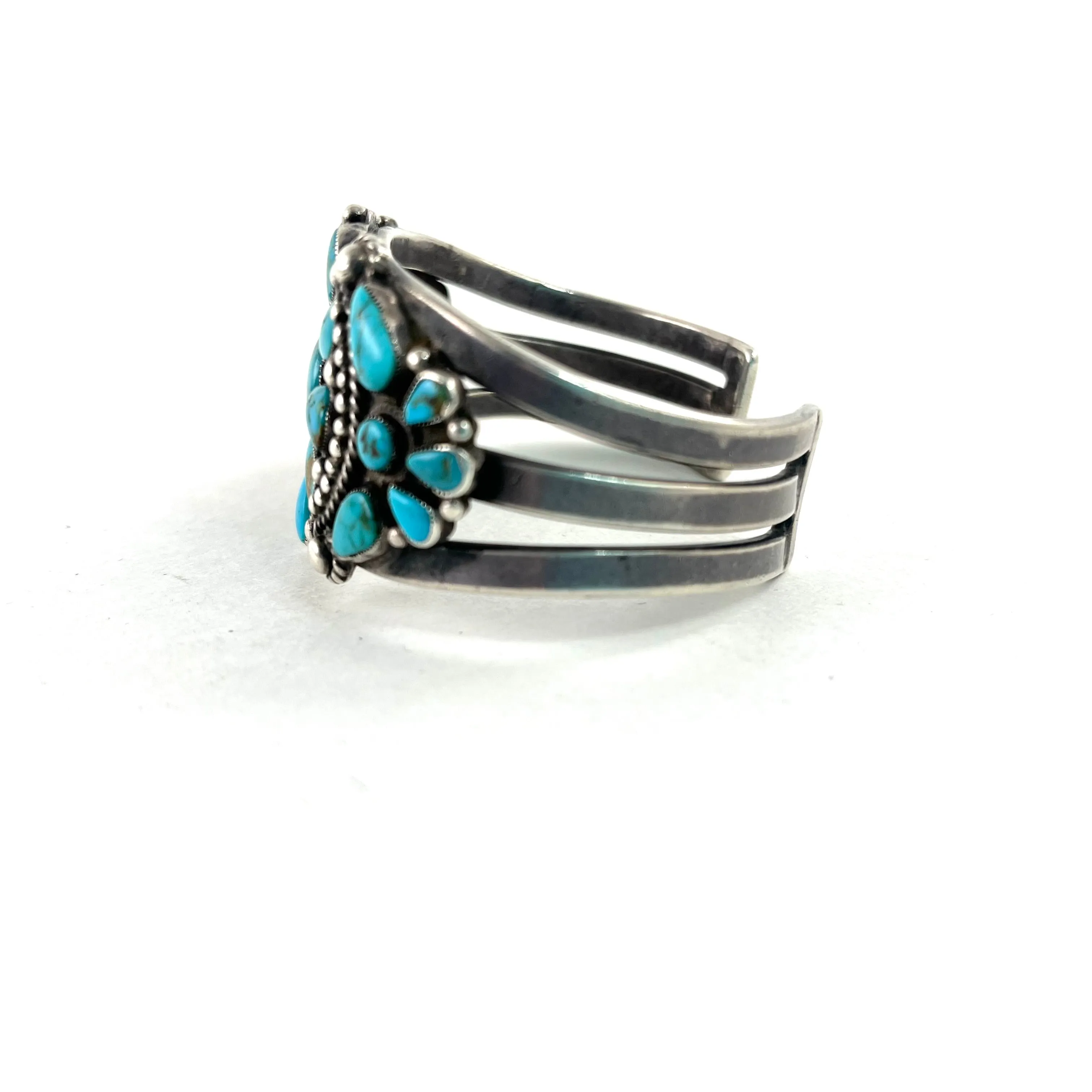 Vintage Blue Gem Cluster Bracelet