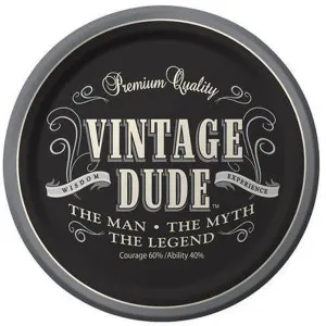 Vintage Dude Lunch Plates Paper 18cm 8pk