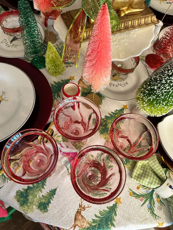 Vintage Glasses, Fostoria Jamestown Ice Tea, Pink Glass, Set of 4