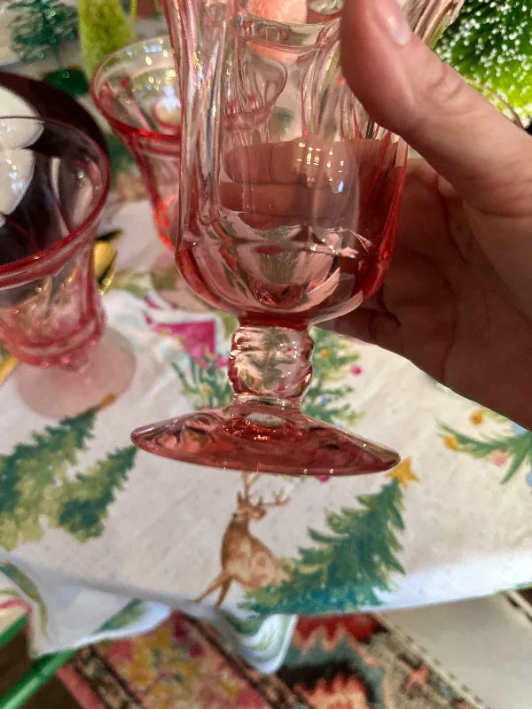 Vintage Glasses, Fostoria Jamestown Ice Tea, Pink Glass, Set of 4