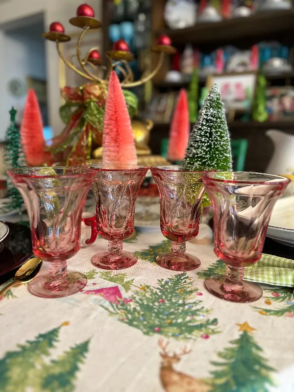 Vintage Glasses, Fostoria Jamestown Ice Tea, Pink Glass, Set of 4