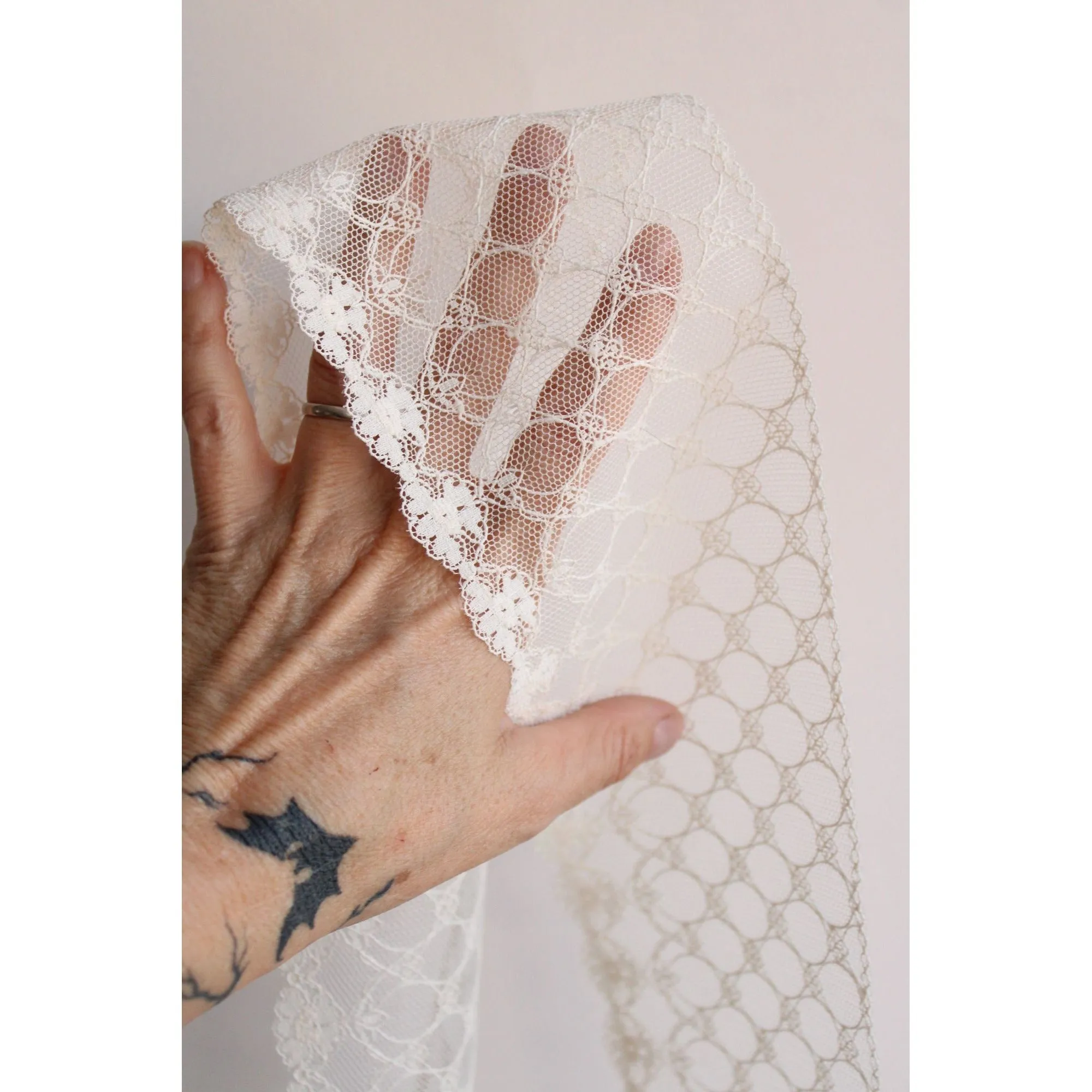 Vintage Ivory Wide Lace Trim 4", Two Yards plus 27"