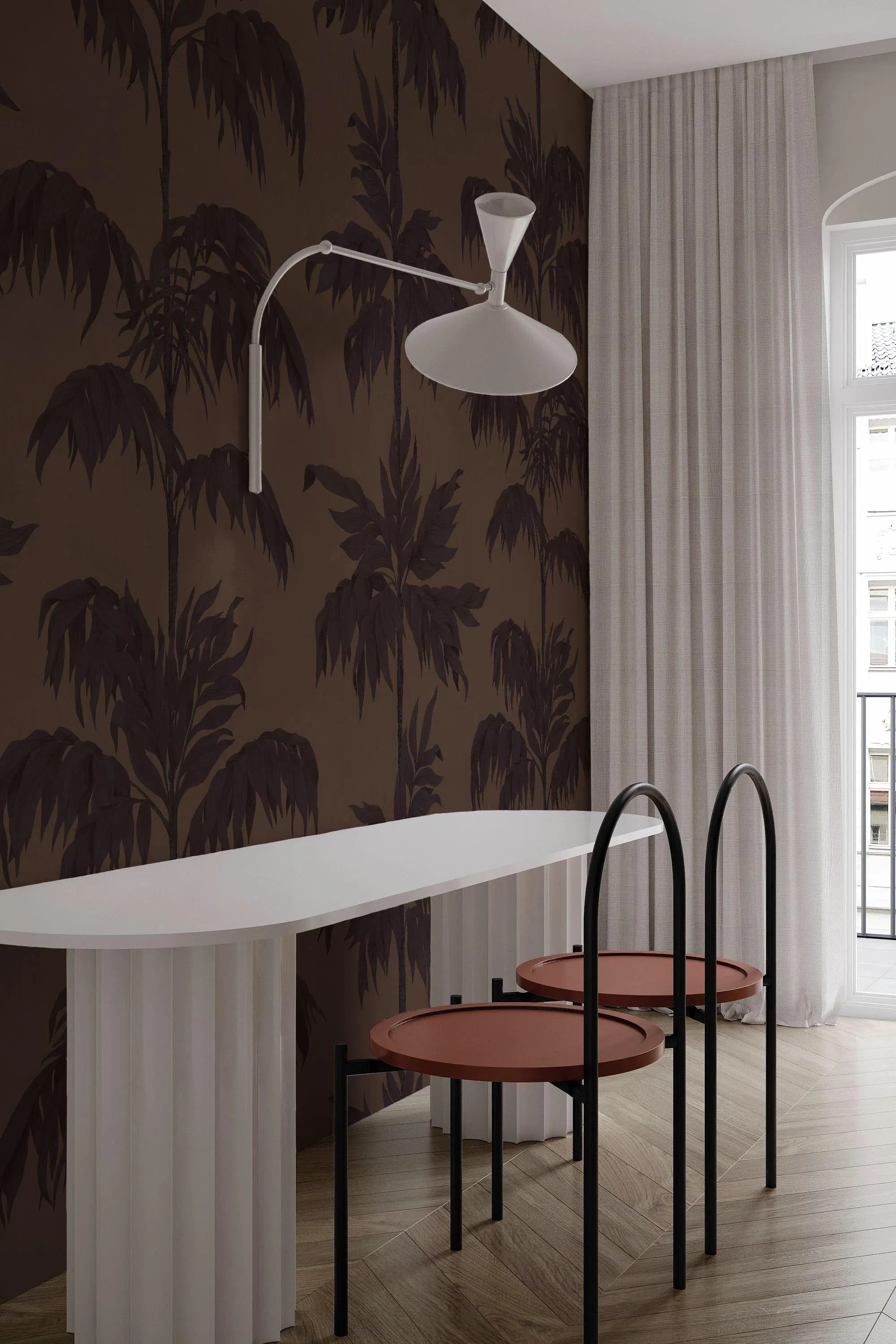 Vintage Palm Tree Burgundy