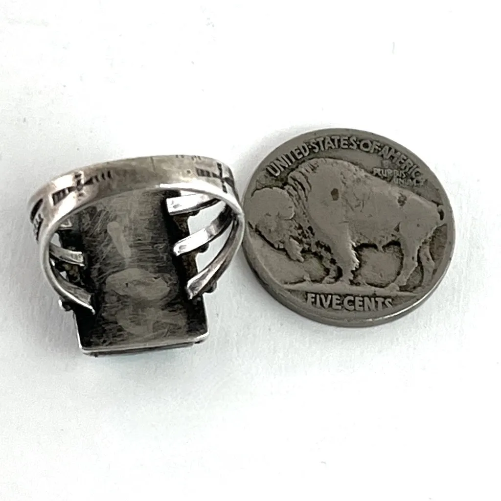 Vintage Square Stone Ring<br>Size: 6.5