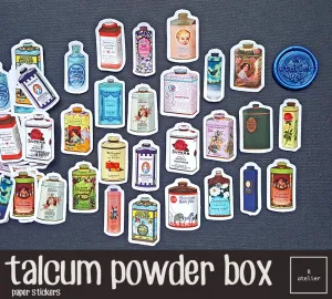 vintage talcum powder box | Stickers