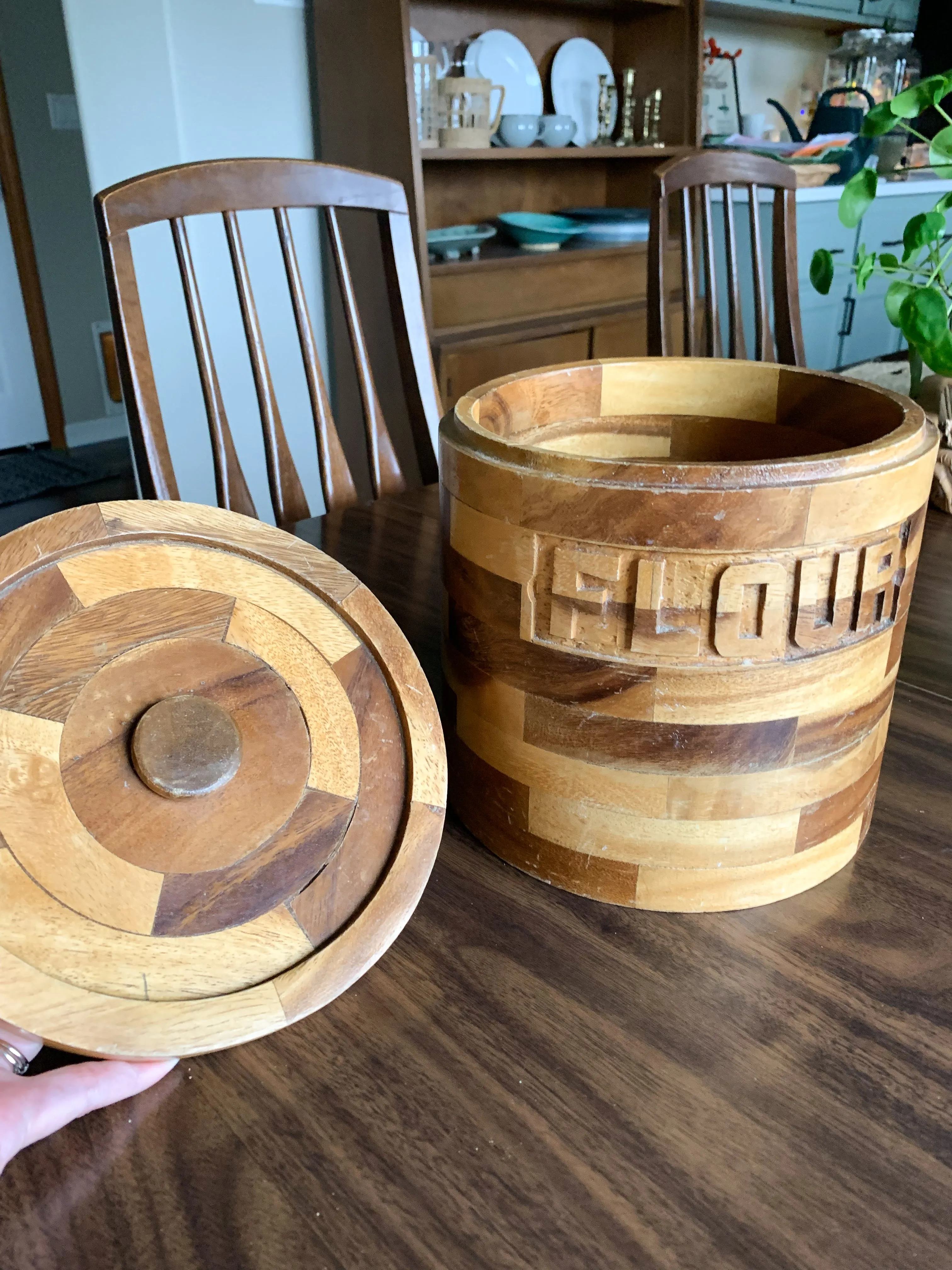 Vintage Wood Flour Canister - Local Olympia Pickup Only