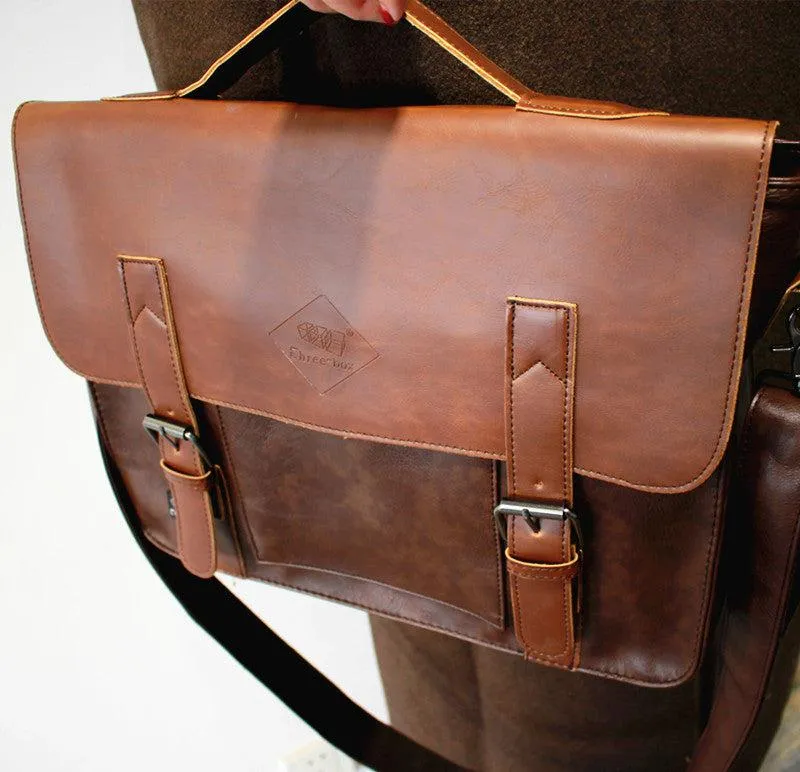 Vvsha  Christmas Gift Leather Briefcase Shoulder Bag