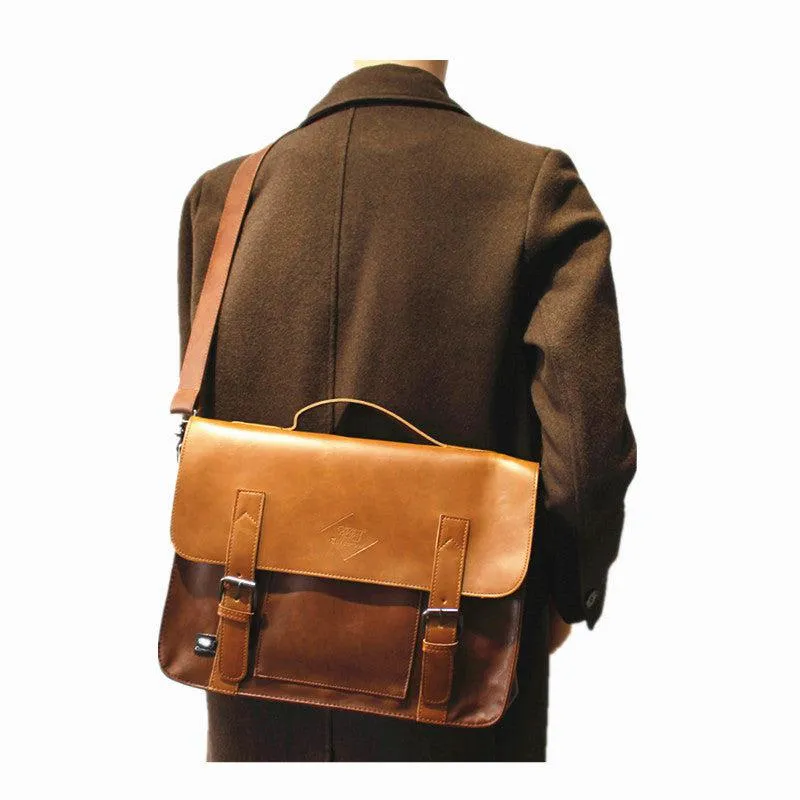 Vvsha  Christmas Gift Leather Briefcase Shoulder Bag