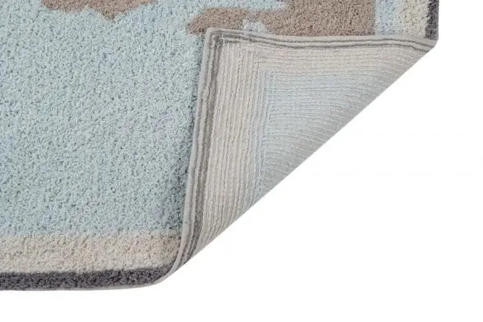 Washable cotton rug "vintage map"