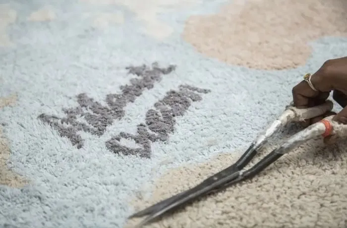 Washable cotton rug "vintage map"
