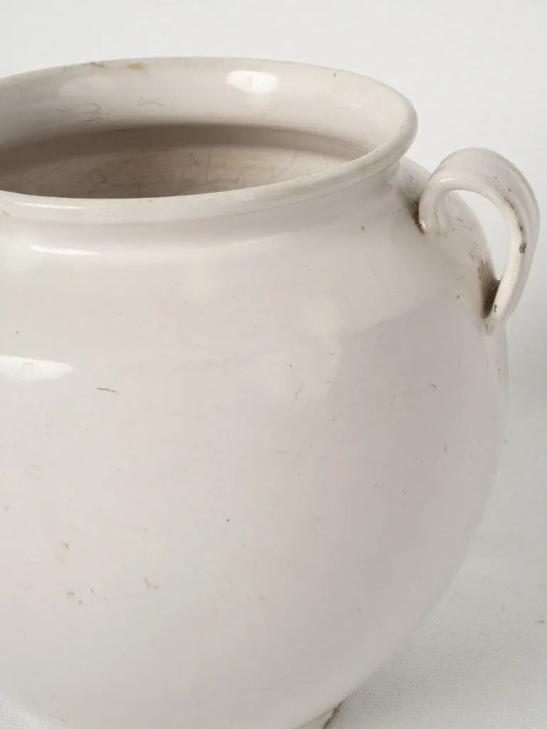 White Martres-Tolosane Preserving Pot, Late 19th-Early 20th Century 7½"