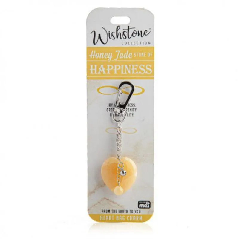 Wishstone Collection Honey Jade Heart Bag Charm