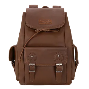 Wrangler Ladies 100% Genuine Leather Brown Backpack WG143-9110CF